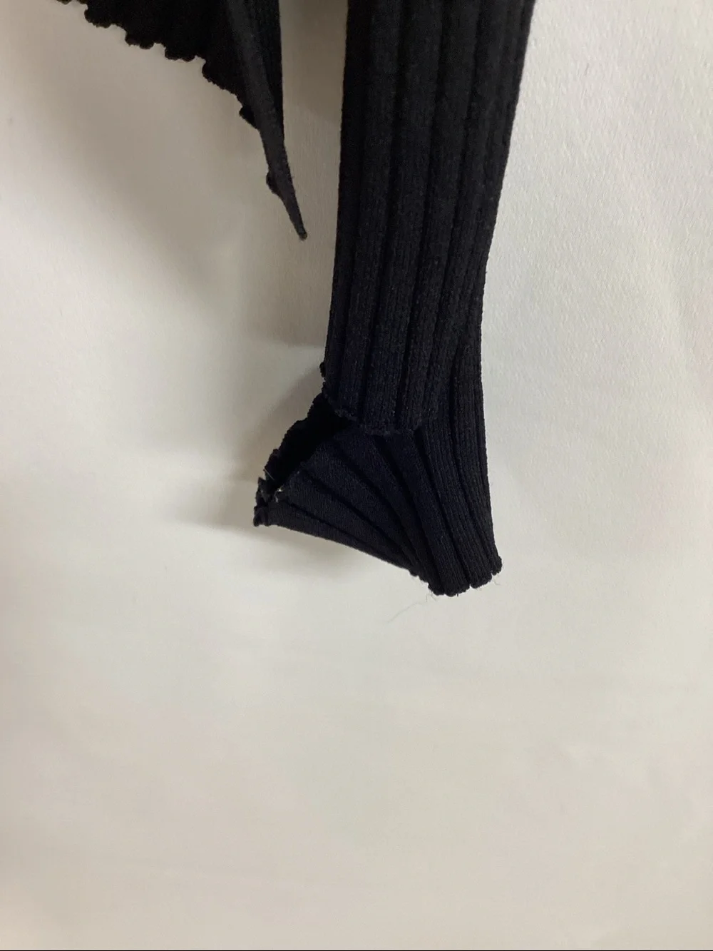 HELMUT LANG Ribbed Tie Back Sweater Black Size Small